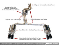 S5 B8/8.5 Cabrio Touring Edition Exhaust System AWE Tuning (Krom Silver, Odämpade Downpipes)